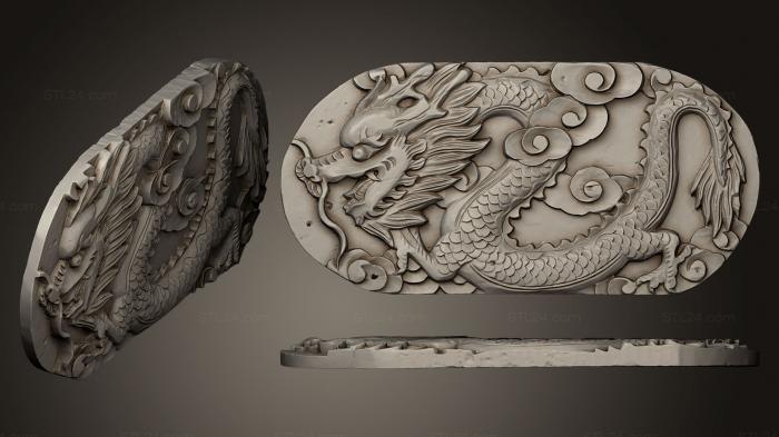 Статуэтки грифоны и драконы (Рельеф дракона, STKG_0087) 3D модель для ЧПУ станка